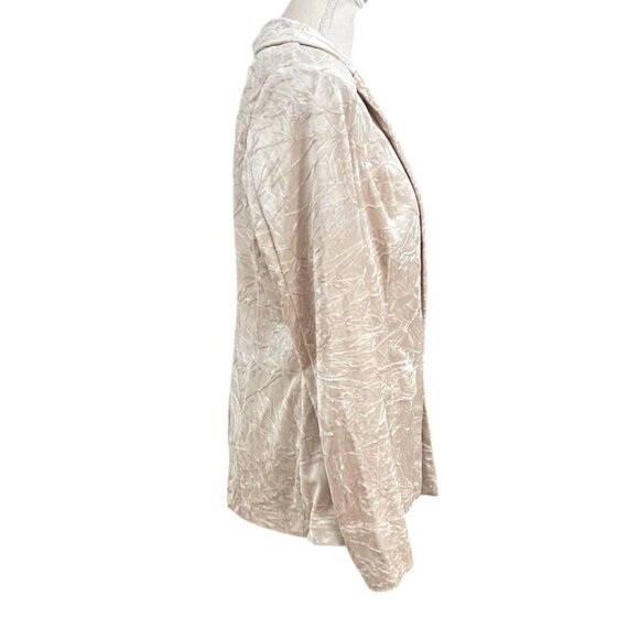NWT 525 AMERICA CREAM CHAMPAGNE CRUSHED VELVET BLAZER - XS - Picture 2 of 11